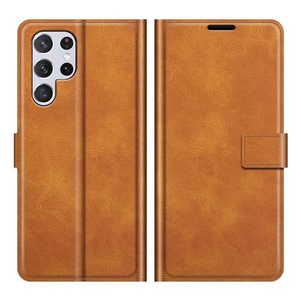 Flip Folio Fodral Galaxy S22 Ultra - Ljusbrun