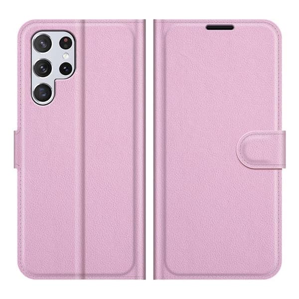 Litchi Magnetic Fodral Galaxy S22 Ultra 5G - Ljusrosa