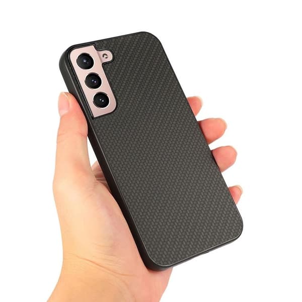 Carbon Fiber Läder Skal Galaxy S22 Plus 5G - Svart