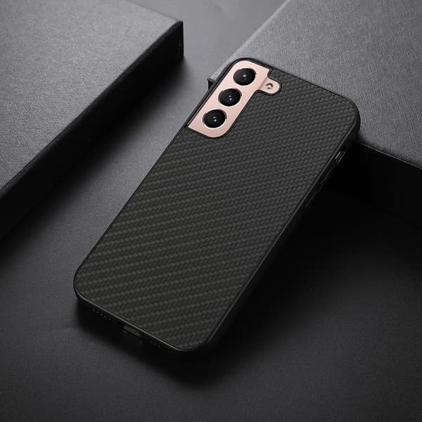 Carbon Fiber Läder Skal Galaxy S22 Plus 5G - Svart