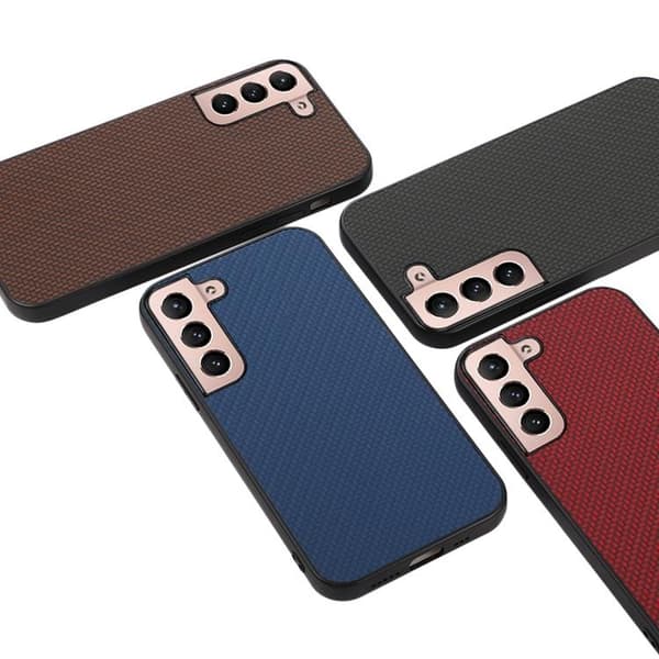 Carbon Fiber Läder Skal Galaxy S22 Plus 5G - Svart