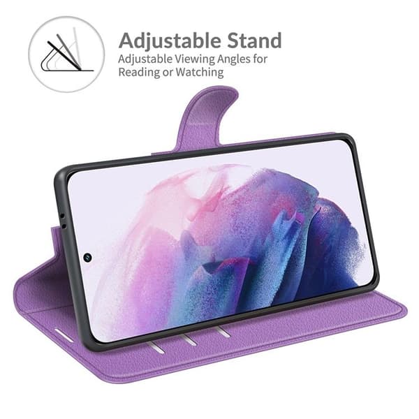 Litchi Magnetic Fodral Galaxy S22 Plus 5G - Lila