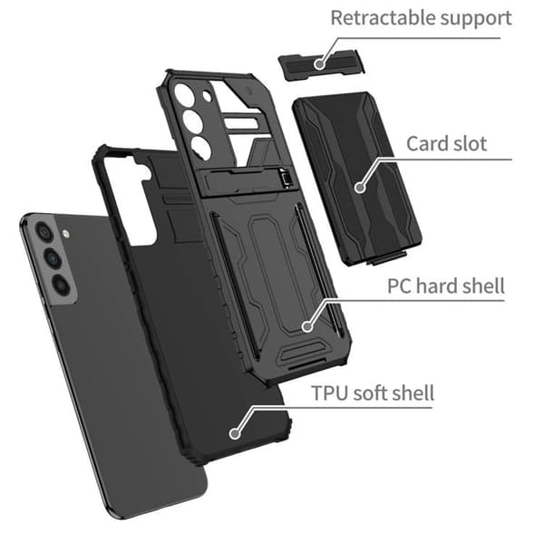 Detachable Korthållare Skal Galaxy S22 Plus 5G - Svart