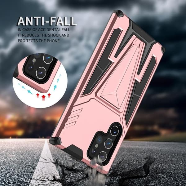 V-Shaped Kickstand Skal Galaxy S22 Plus - Rosa Guld