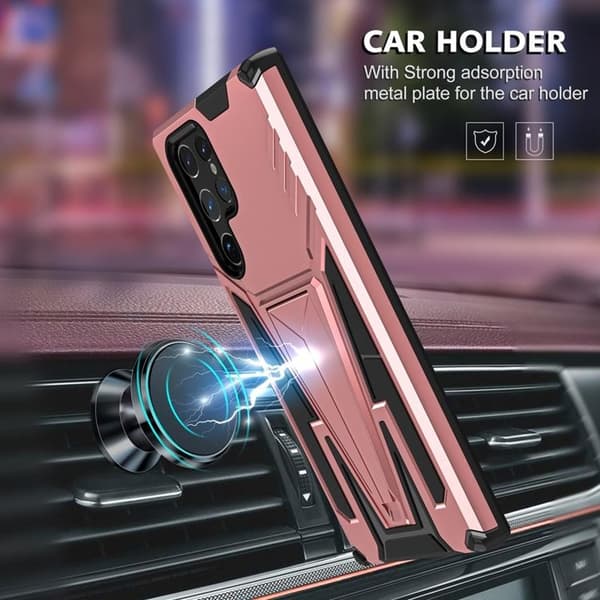 V-Shaped Kickstand Skal Galaxy S22 Plus - Rosa Guld