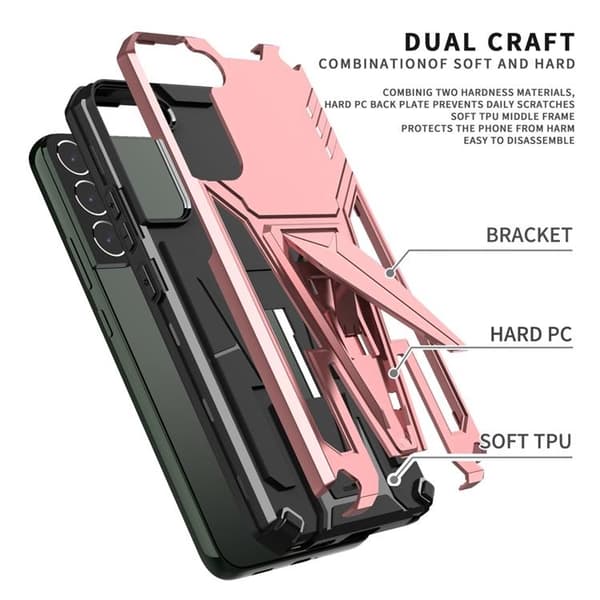 V-Shaped Kickstand Skal Galaxy S22 Plus - Rosa Guld