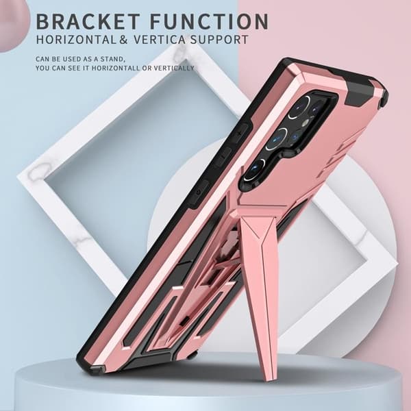 V-Shaped Kickstand Skal Galaxy S22 Plus - Rosa Guld