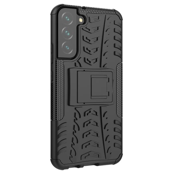 Tire Texture Kickstand Skal Galaxy S22 Plus 5G - Svart