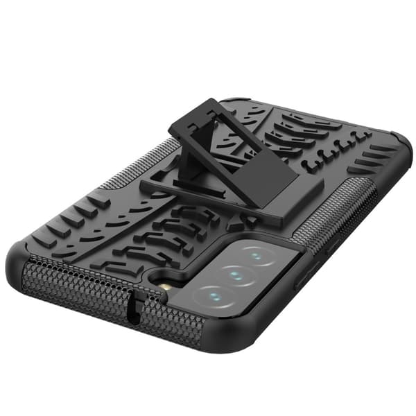 Tire Texture Kickstand Skal Galaxy S22 Plus 5G - Svart