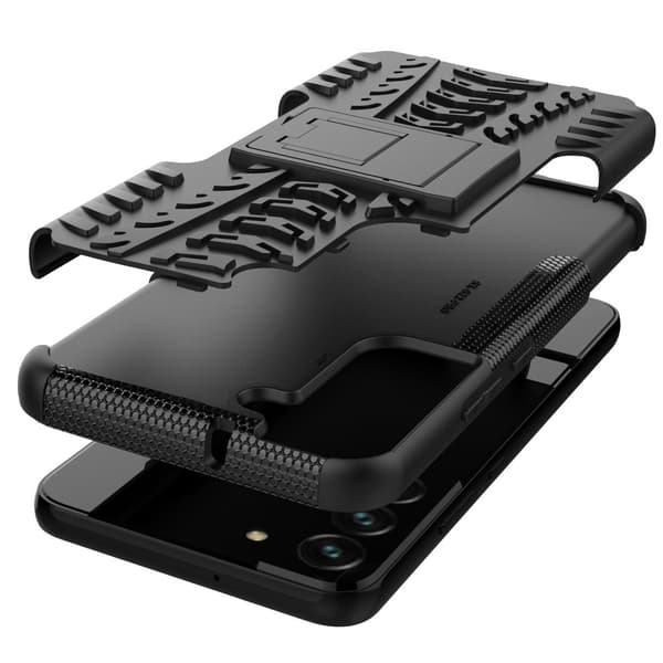 Tire Texture Kickstand Skal Galaxy S22 Plus 5G - Svart