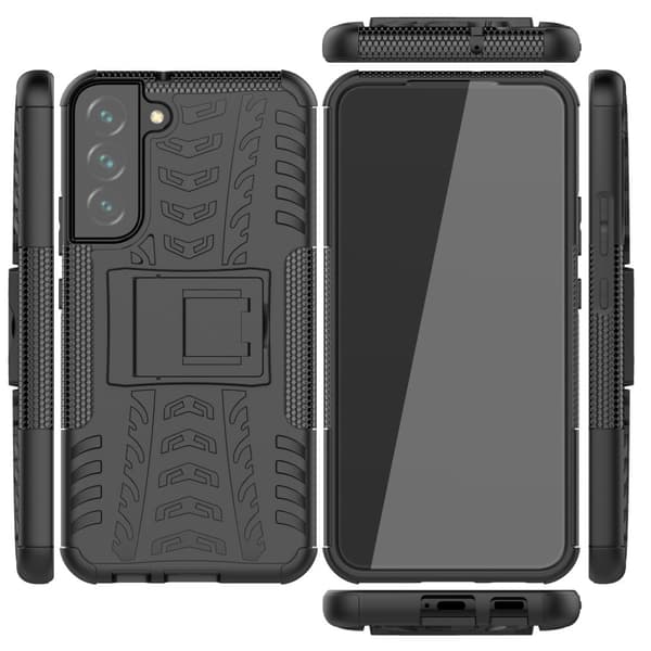 Tire Texture Kickstand Skal Galaxy S22 Plus 5G - Svart