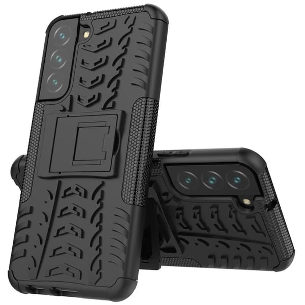 Tire Texture Kickstand Skal Galaxy S22 Plus 5G - Svart