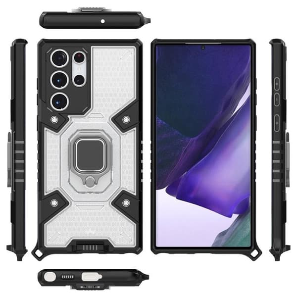 Ring Kickstand Skal Galaxy S22 Ultra 5G - Vit
