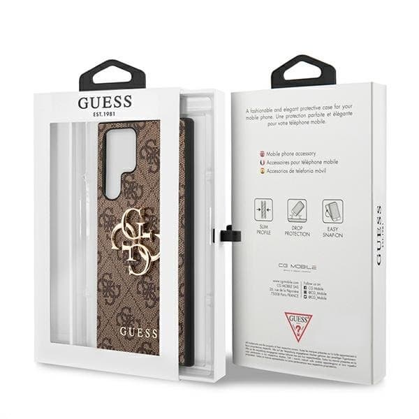 Guess Big Metall Logo Skal Galaxy S22 Ultra - Brun