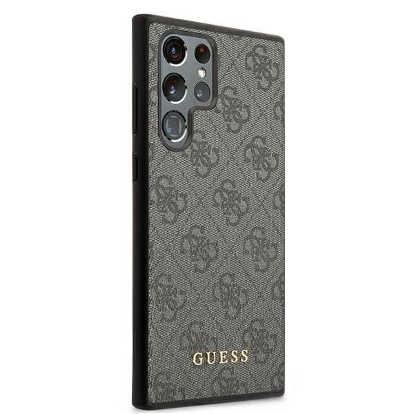 Guess Metall Gold Logo Skal Galaxy S22 Ultra - Grå