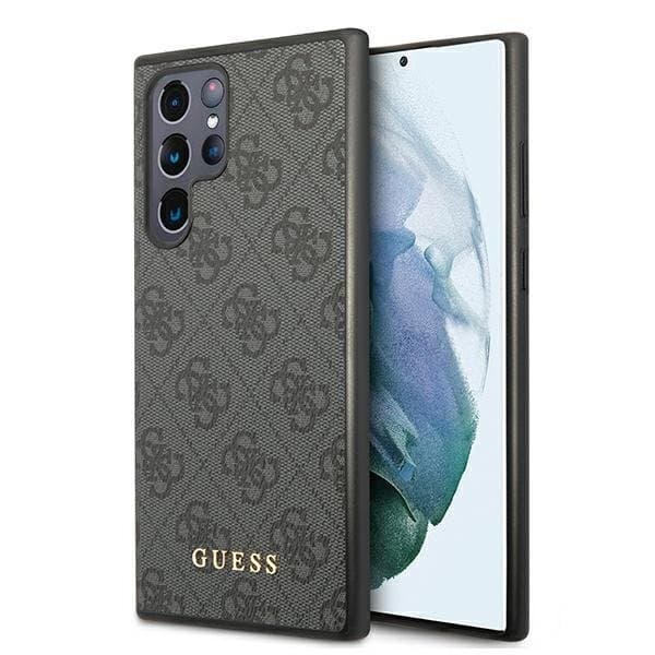 Guess Metall Gold Logo Skal Galaxy S22 Ultra - Grå
