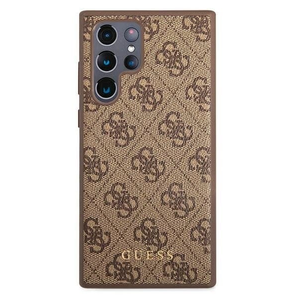 Guess Metall Gold Logo Skal Galaxy S22 Ultra - Brun