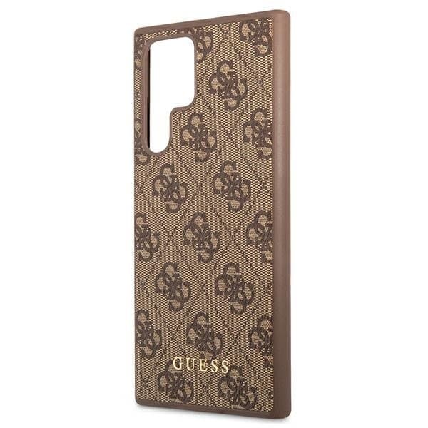 Guess Metall Gold Logo Skal Galaxy S22 Ultra - Brun