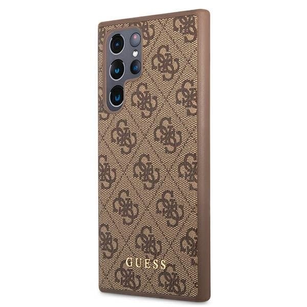 Guess Metall Gold Logo Skal Galaxy S22 Ultra - Brun