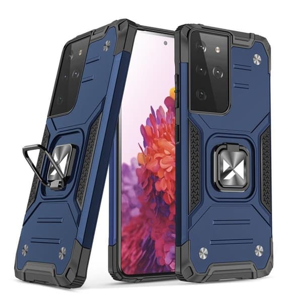 Wozinsky Ring Armor Skal Galaxy S22 Ultra - Blå