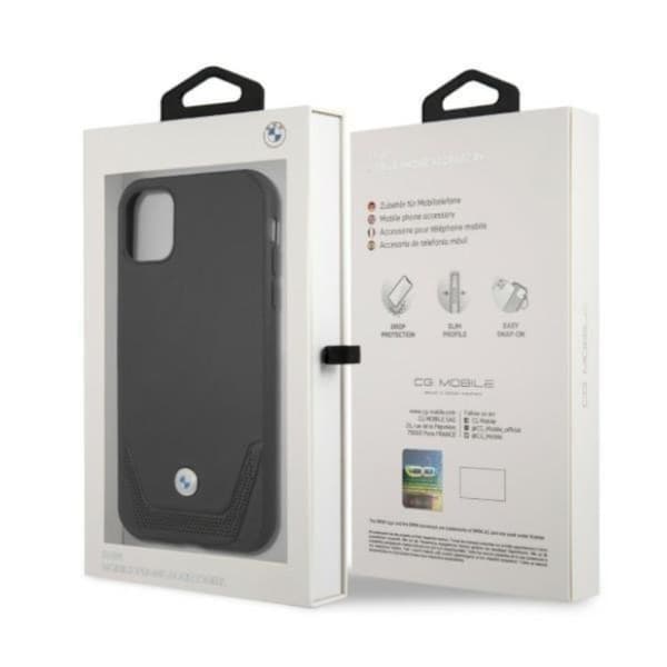 BMW Läder Perforate iPhone 11 Skal - Svart