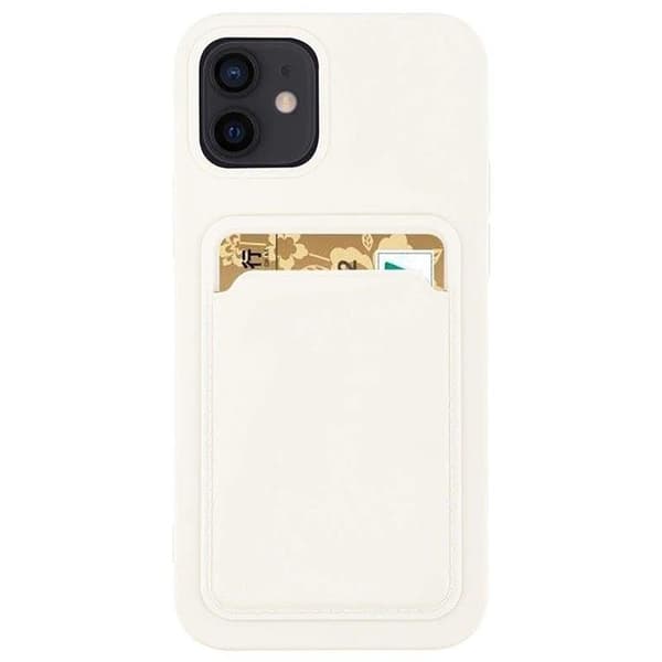 Silicone Korthållare Skal Samsung Galaxy S21 Plus 5G - Vit