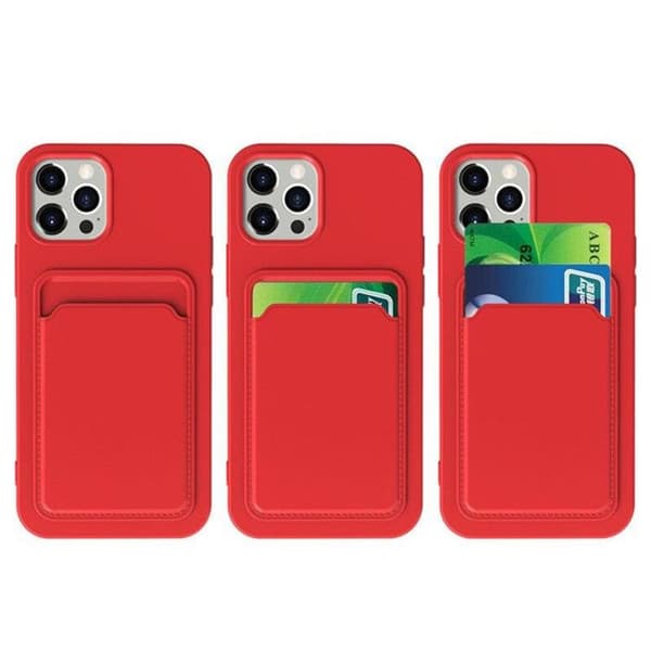 Silicone Korthållare Skal Xiaomi Redmi 10X 4G / Redmi Note 9 - Röd