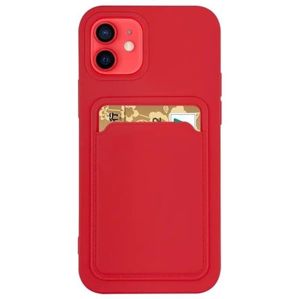 Silicone Korthållare Skal Xiaomi Redmi 10X 4G / Redmi Note 9 - Röd