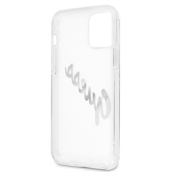 Guess Vintage Script Silver Skal iPhone 12 / 12 Pro - Transparent