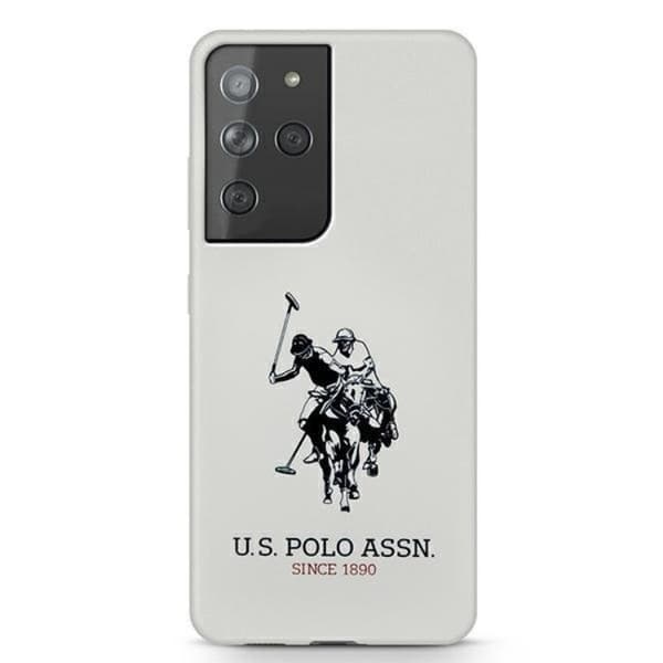 US Polo Silicone Logo Skal Galaxy S21 Ultra - Vit