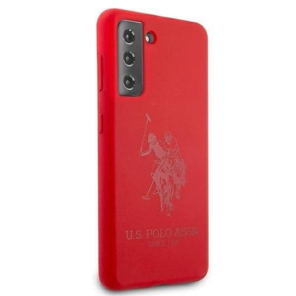 US Polo Silicone On Tone Skal Galaxy S21 Plus - Röd