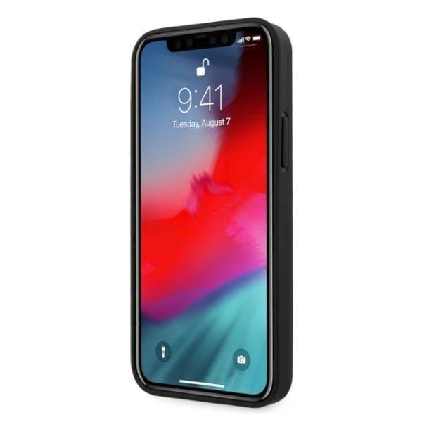 BMW Läder Perforate Sides Skal iPhone 12 / 12 Pro - Svart