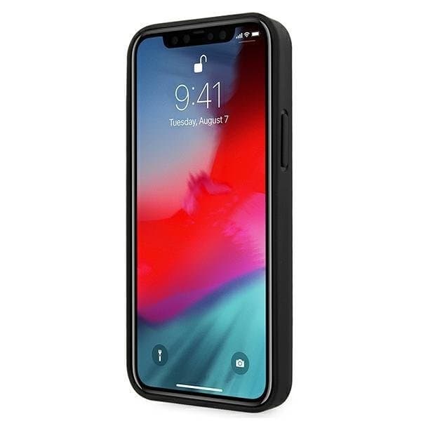 BMW Läder Curve Perforate Skal iPhone 12 mini - Svart