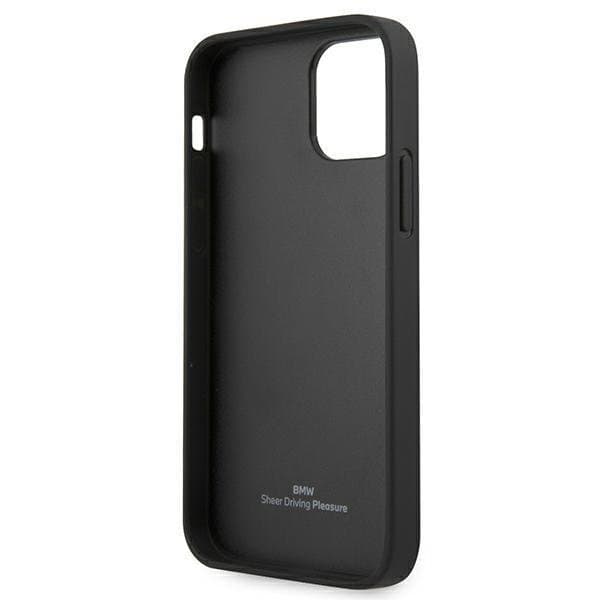 BMW Läder Curve Perforate Skal iPhone 12 mini - Svart
