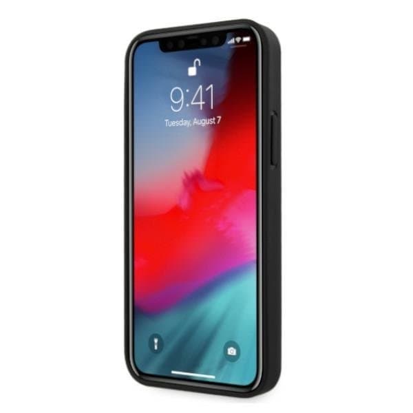 BMW Läder Curve Perforate Skal iPhone 12 / 12 Pro - Röd