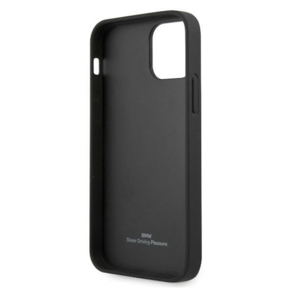 BMW Läder Curve Perforate Skal iPhone 12 / 12 Pro - Svart