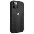 Miniatyrbild 4 av 8: BMW Läder Curve Perforate Skal iPhone 12 Pro Max - Svart