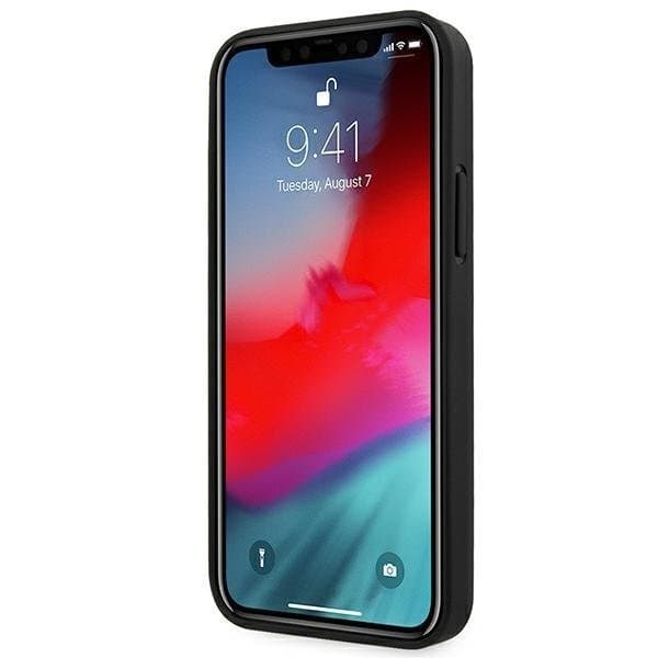 BMW Läder Curve Perforate Skal iPhone 12 Pro Max - Svart