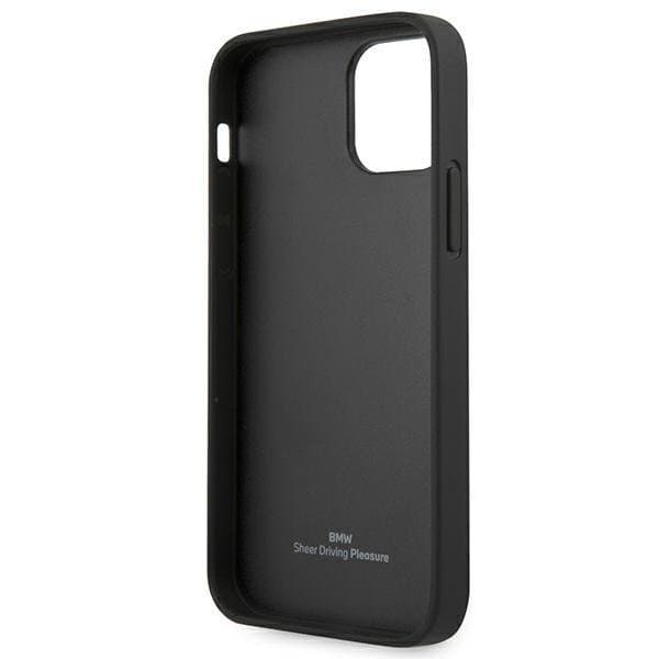 BMW Läder Curve Perforate Skal iPhone 12 Pro Max - Svart