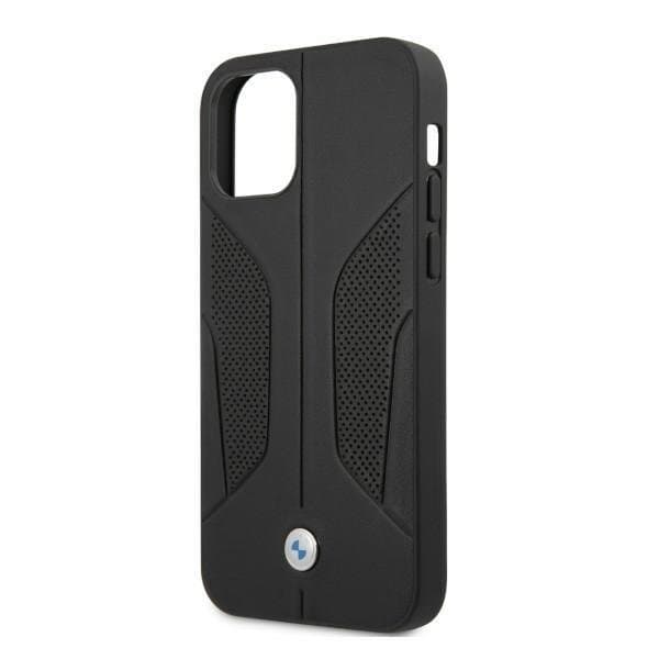 BMW Läder Perforate Sides Skal iPhone 12 Pro Max - Svart