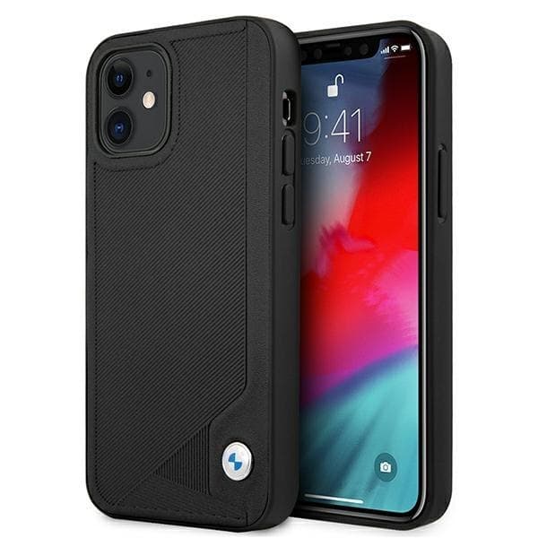 BMW Läder Deboss Skal iPhone 12 mini - Svart