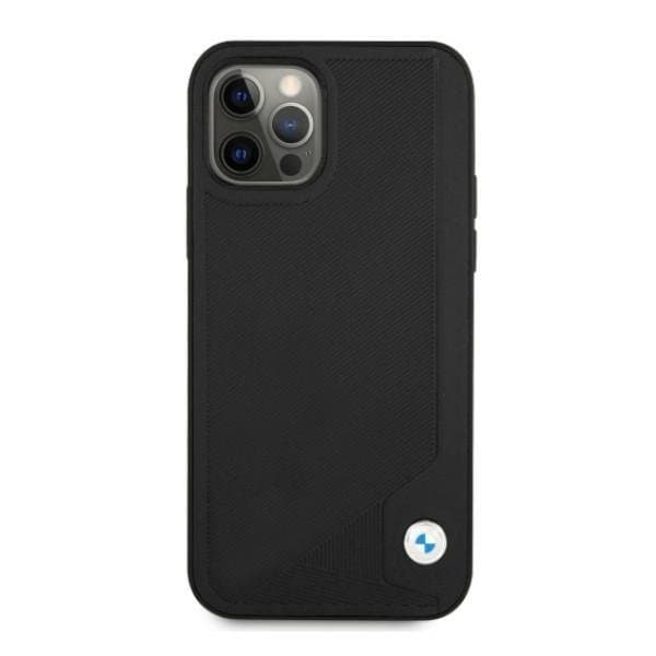 BMW Läder Deboss Skal iPhone 12 Pro Max - Svart