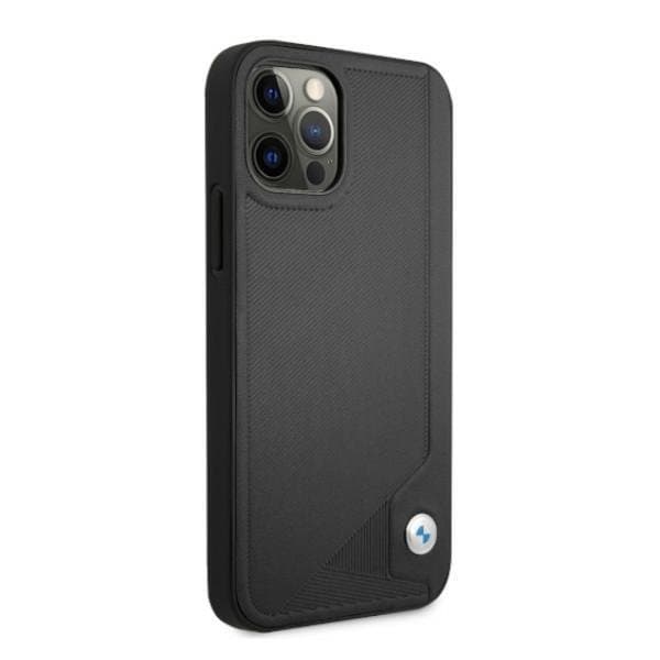 BMW Läder Deboss Skal iPhone 12 Pro Max - Svart
