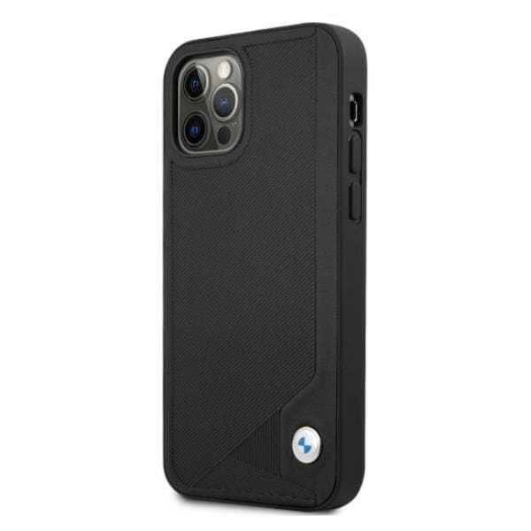 BMW Läder Deboss Skal iPhone 12 Pro Max - Svart