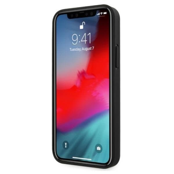 BMW Läder Deboss Skal iPhone 12 / 12 Pro - Svart