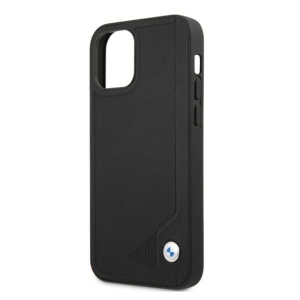 BMW Läder Deboss Skal iPhone 12 / 12 Pro - Svart