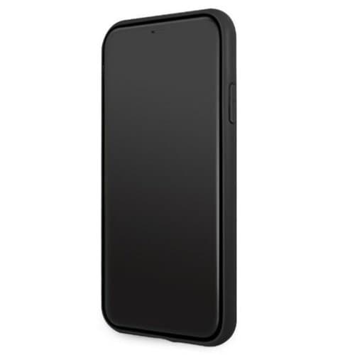 AMG Äkta Läder Debossed Lines Skal iPhone 11 - Svart
