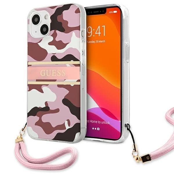 Guess Camo Strap Collection Skal iPhone 13 - Rosa