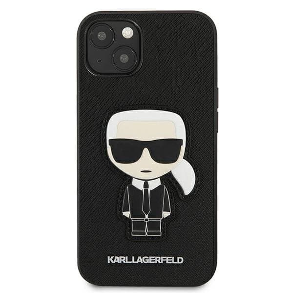 Karl Lagerfeld Saffiano Ikonik Karl`s Patch Skal iPhone 13 mini - Svart
