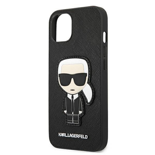 Karl Lagerfeld Saffiano Ikonik Karl`s Patch Skal iPhone 13 mini - Svart